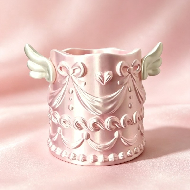 Luxury Skincare And Makeup Brands - Desktop-Aufbewahrung Kosmetik-Organizer Eimer Seidenstruktur Make-up-Pinselhalter Relief-Design